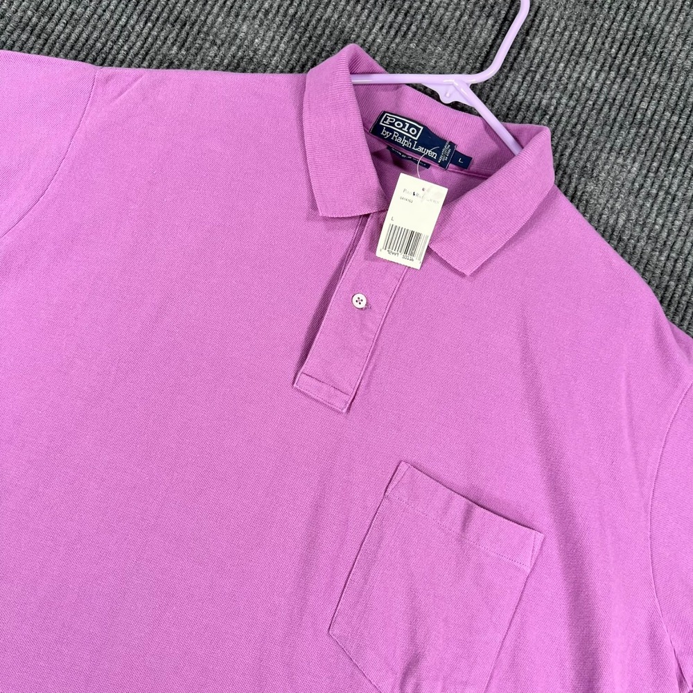 Vintage Polo Ralph Lauren Shirt Mens Large Purple Short Sleeve Golf Casual New